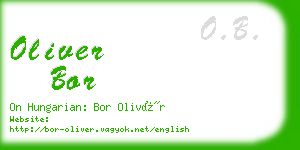 oliver bor business card